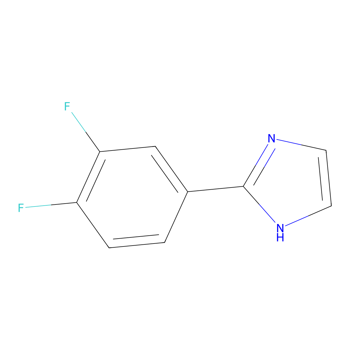 2-(3,4-difluorophenyl)-1H-imidazole molecular structure, CAS 1184472-89-6
