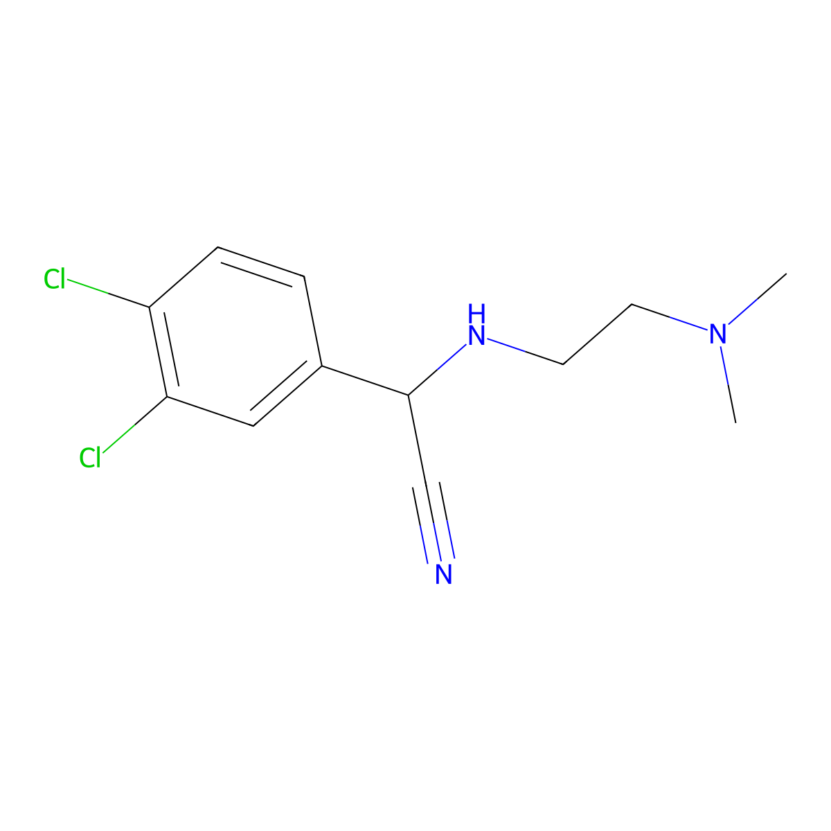 2-(3,4-Dichlorophenyl)-2-{[2-(dimethylamino)ethyl]amino}acetonitrile molecular structure, CAS 1184473-63-9