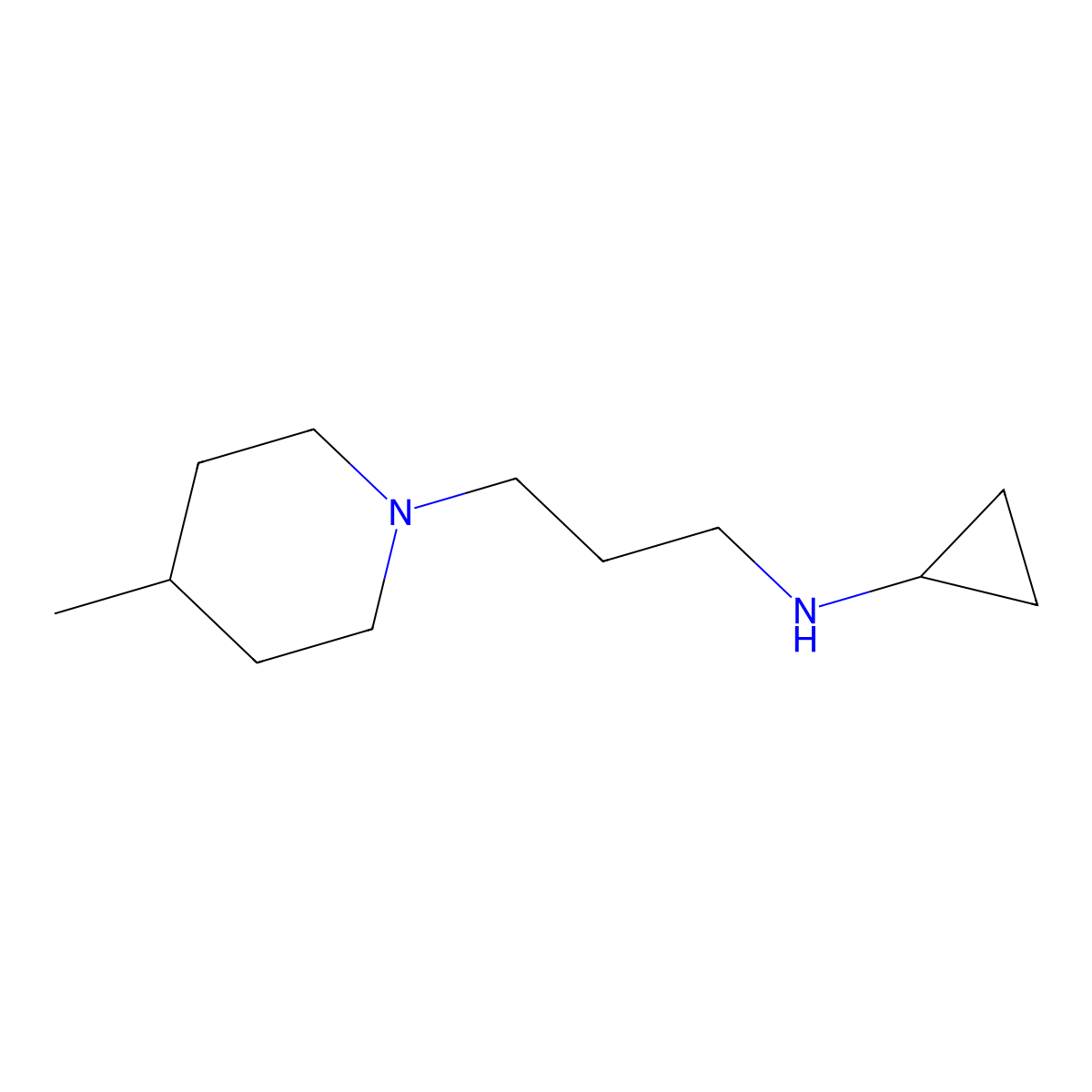 N-[3-(4-methylpiperidin-1-yl)propyl]cyclopropanamine molecular structure, CAS 1184475-43-1