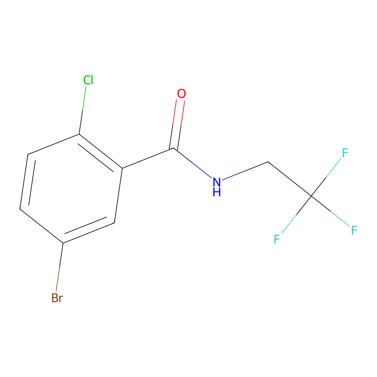 5-bromo-2-chloro-N-(2,2,2-trifluoroethyl)benzamide molecular structure, CAS 1184477-01-7