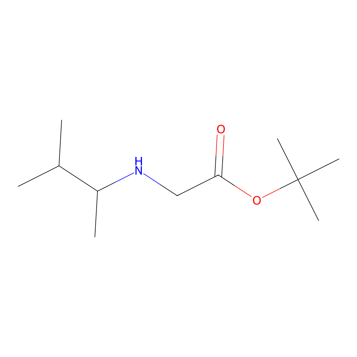 Tert-butyl 2-[(3-methylbutan-2-yl)amino]acetate molecular structure, CAS 1184480-88-3