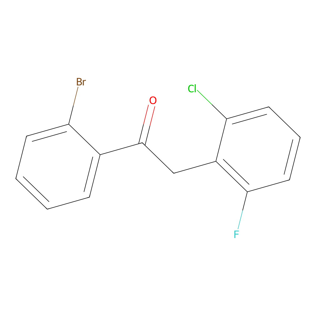 1-(2-Bromophenyl)-2-(2-chloro-6-fluorophenyl)ethan-1-one molecular structure, CAS 1184482-64-1