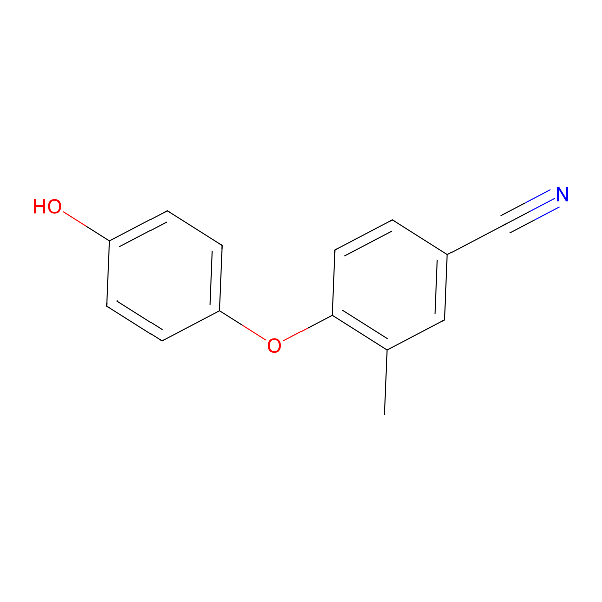 4-(4-Hydroxyphenoxy)-3-methylbenzonitrile molecular structure, CAS 1184486-24-5