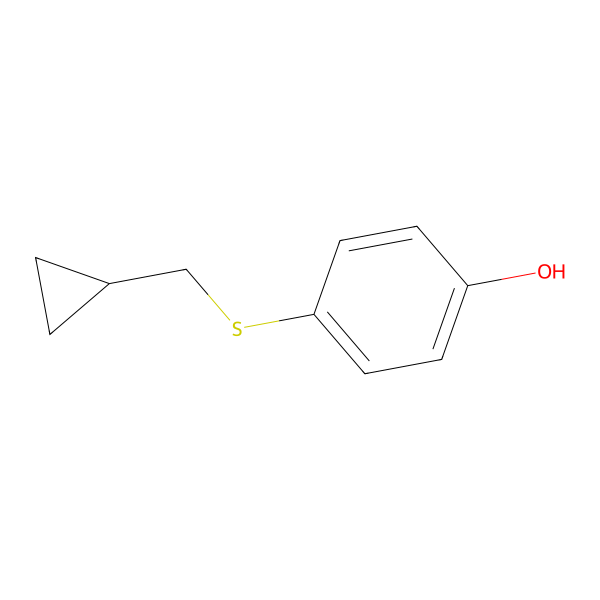 4-[(Cyclopropylmethyl)sulfanyl]phenol molecular structure, CAS 1184488-81-0