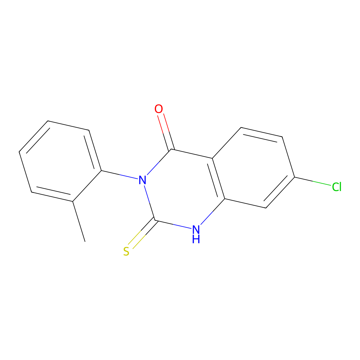 7-Chloro-3-(2-methylphenyl)-2-sulfanyl-3,4-dihydroquinazolin-4-one molecular structure, CAS 118449-36-8