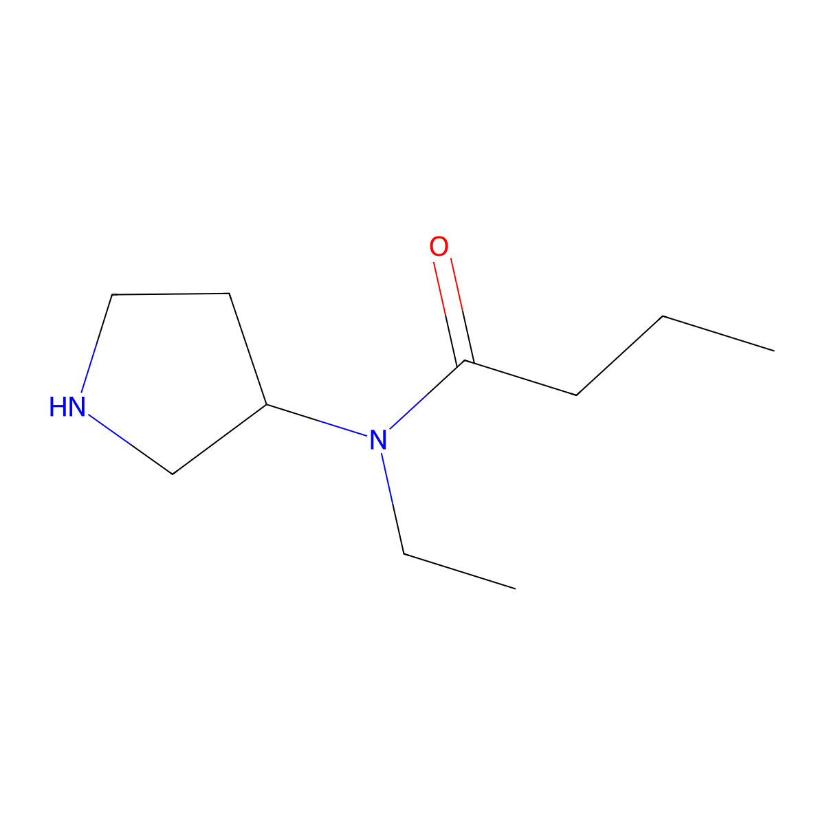 N-ethyl-N-(pyrrolidin-3-yl)butanamide molecular structure, CAS 1184493-16-0