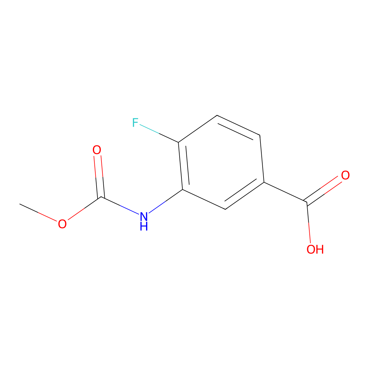 4-Fluoro-3-[(methoxycarbonyl)amino]benzoic acid molecular structure, CAS 1184494-06-1