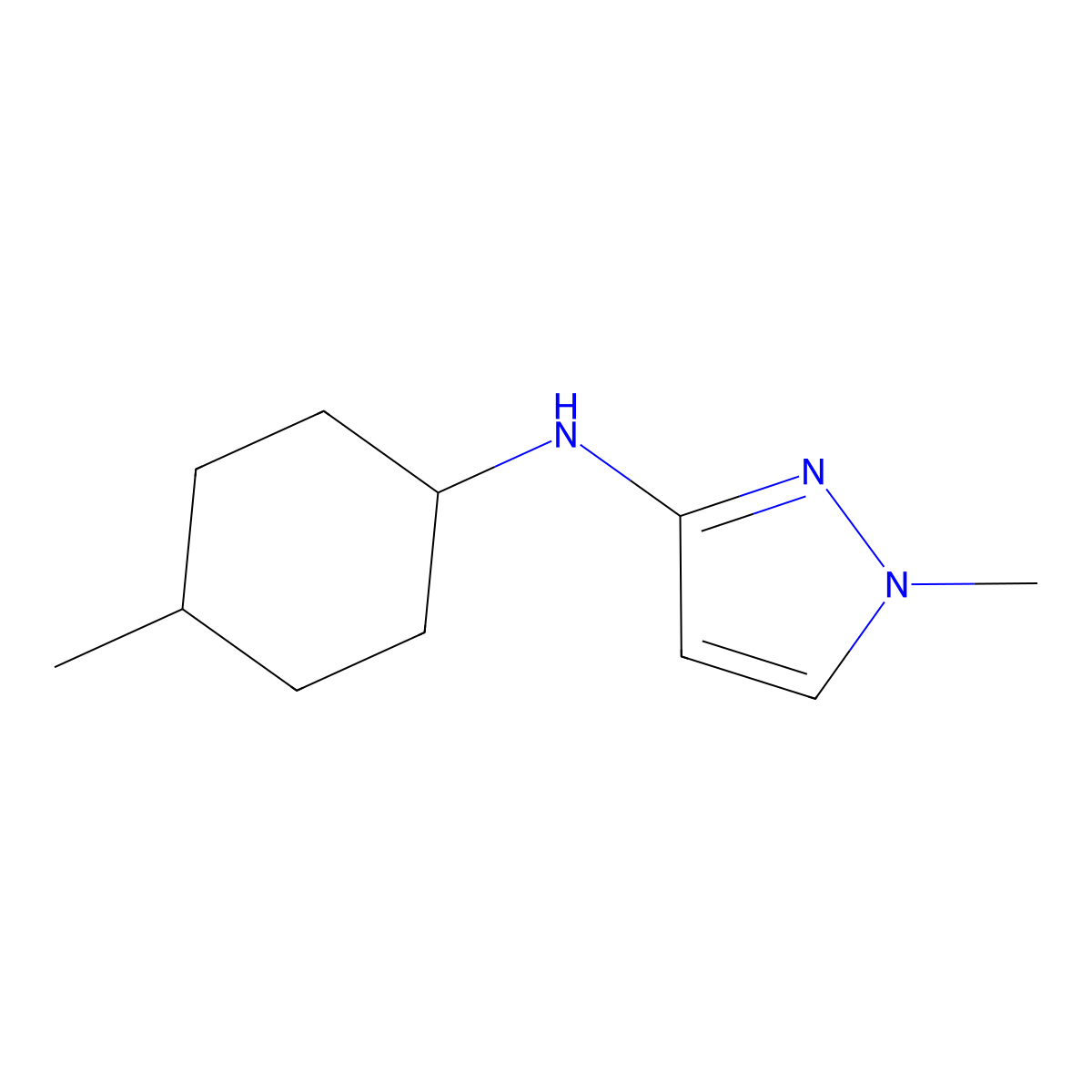 1-methyl-N-(4-methylcyclohexyl)-1H-pyrazol-3-amine molecular structure, CAS 1184503-51-2