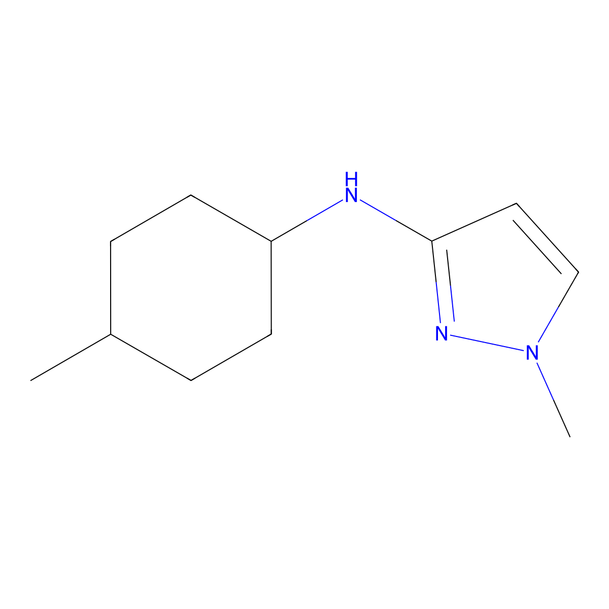 1-methyl-N-(4-methylcyclohexyl)-1H-pyrazol-3-amine molecular structure, CAS 1184503-51-2