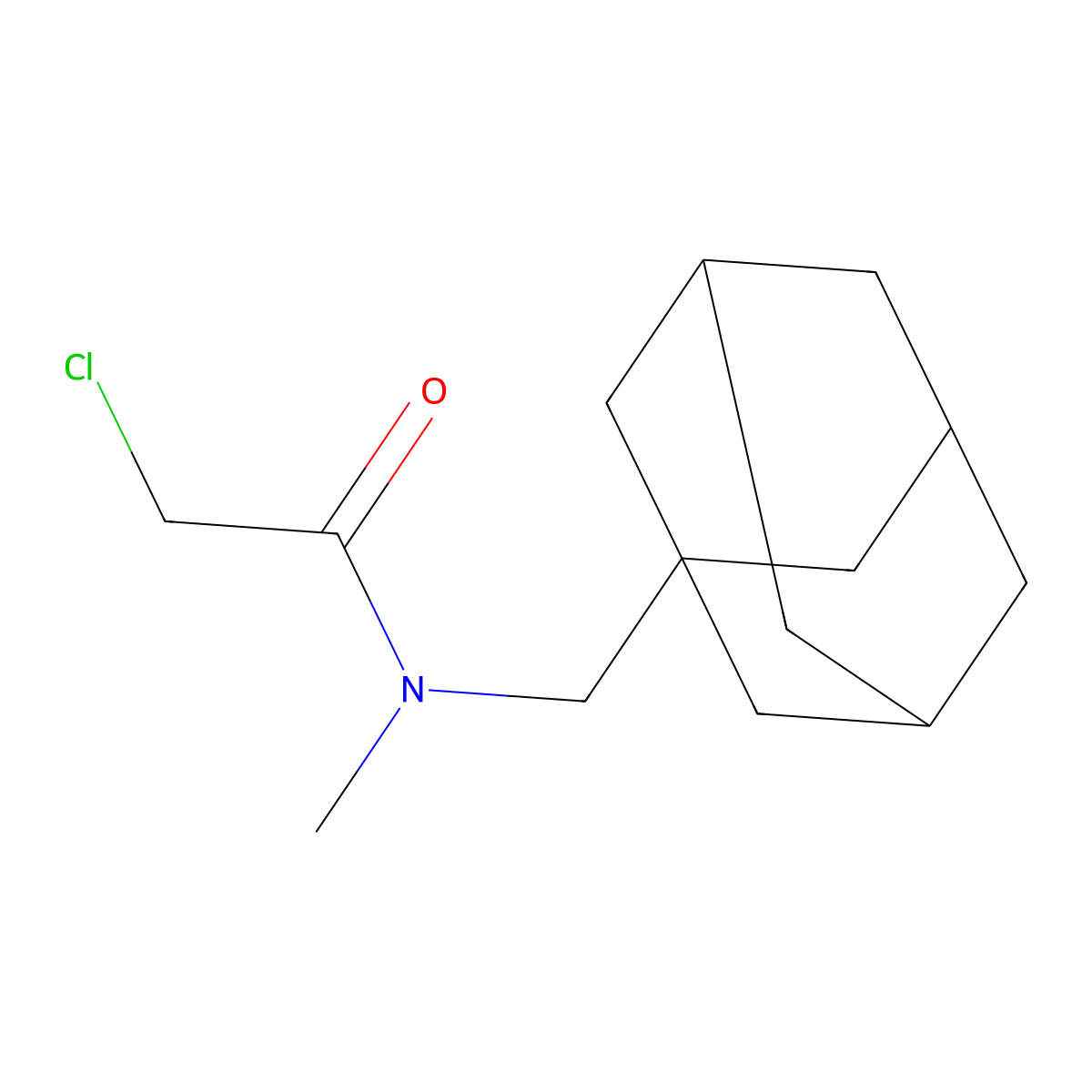 N-(adamantan-1-ylmethyl)-2-chloro-N-methylacetamide molecular structure, CAS 1184505-71-2