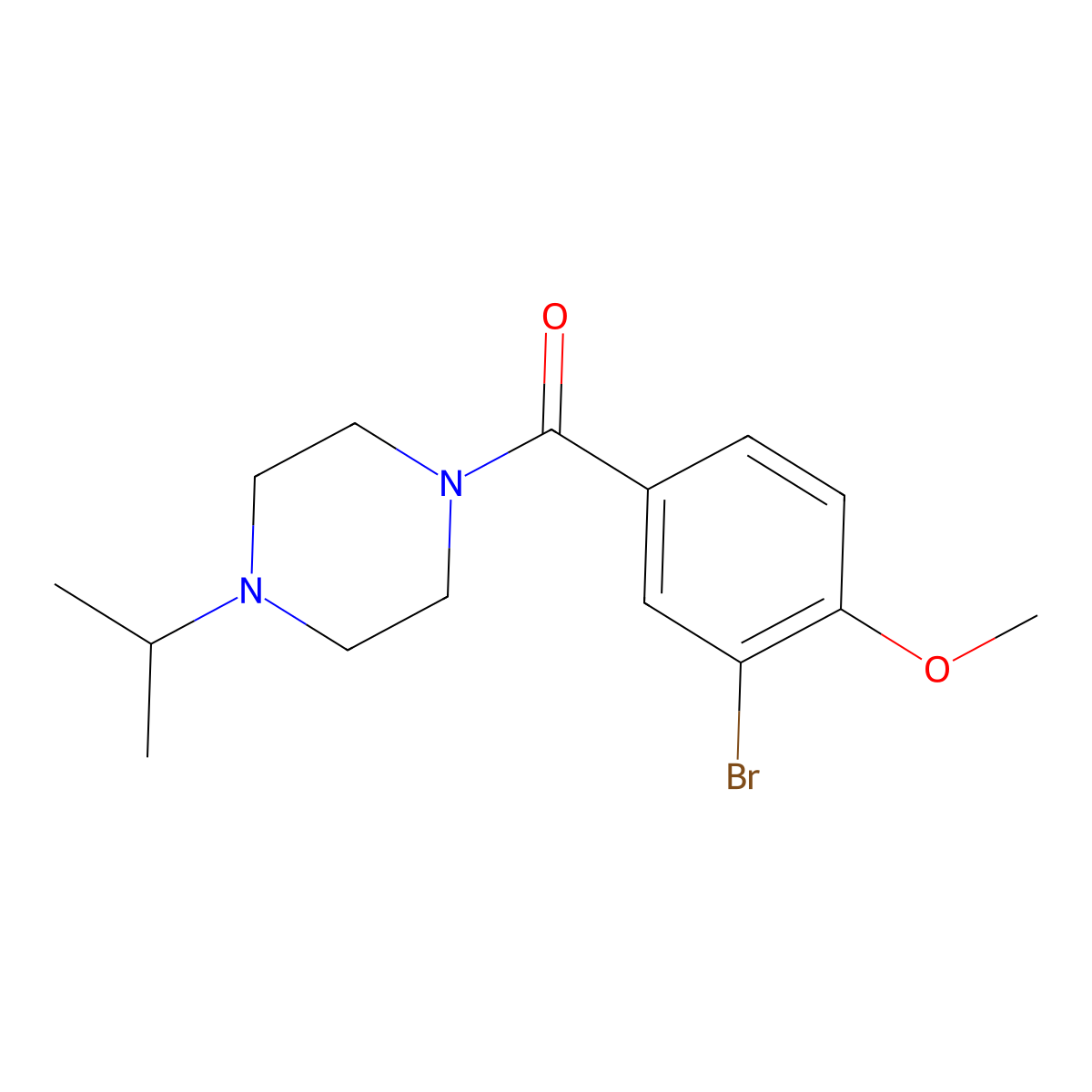 (3-Bromo-4-methoxyphenyl)[4-(1-methylethyl)-1-piperazinyl]methanone molecular structure, CAS 1184506-12-4
