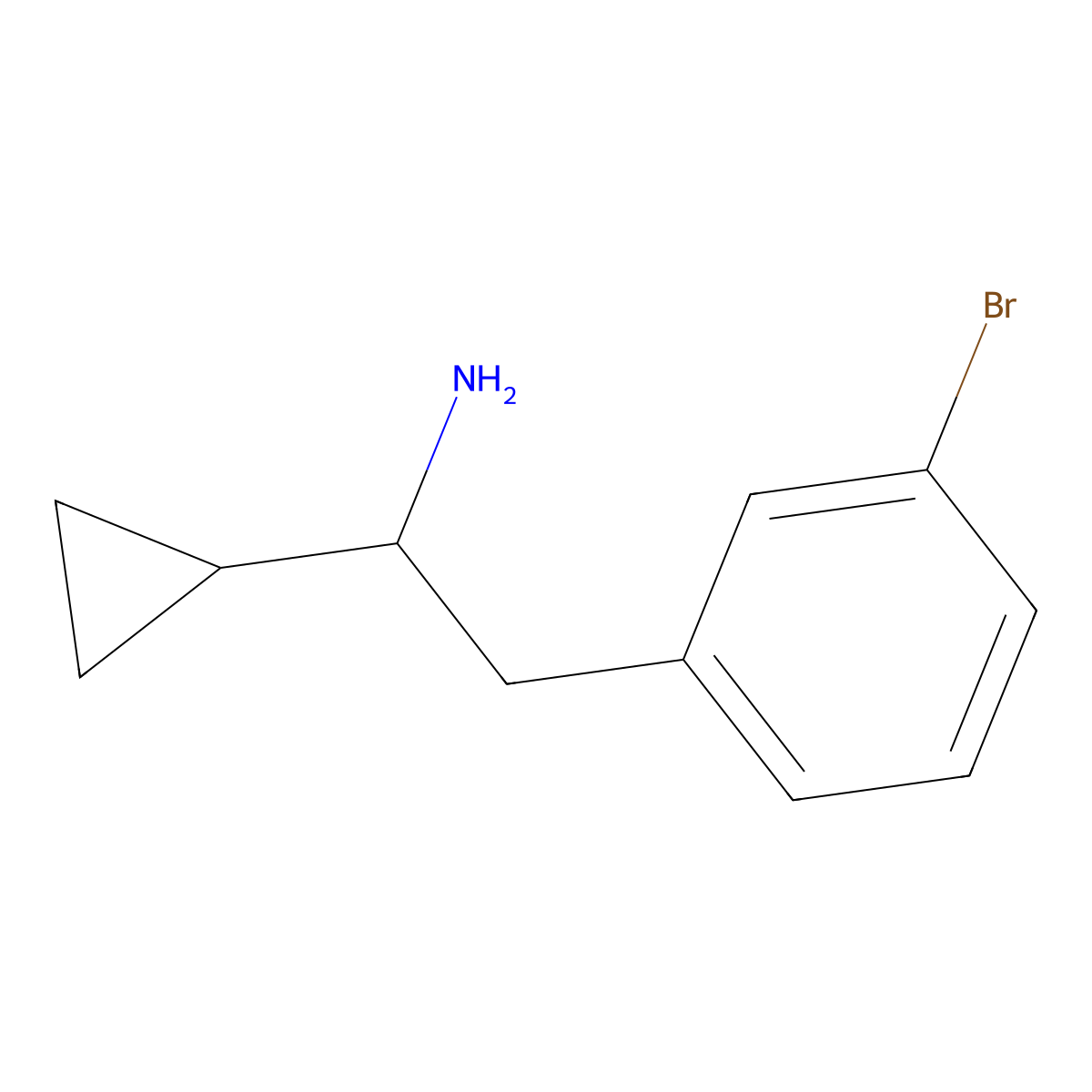 2-(3-Bromophenyl)-1-cyclopropylethan-1-amine molecular structure, CAS 1184507-52-5