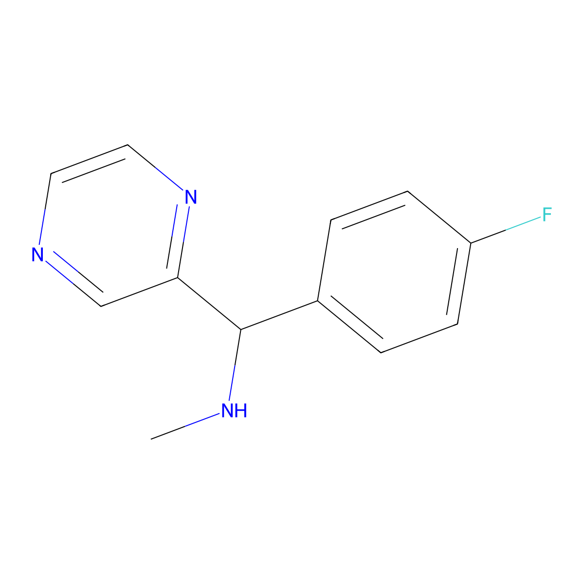 [(4-Fluorophenyl)(pyrazin-2-yl)methyl](methyl)amine molecular structure, CAS 1184512-54-6