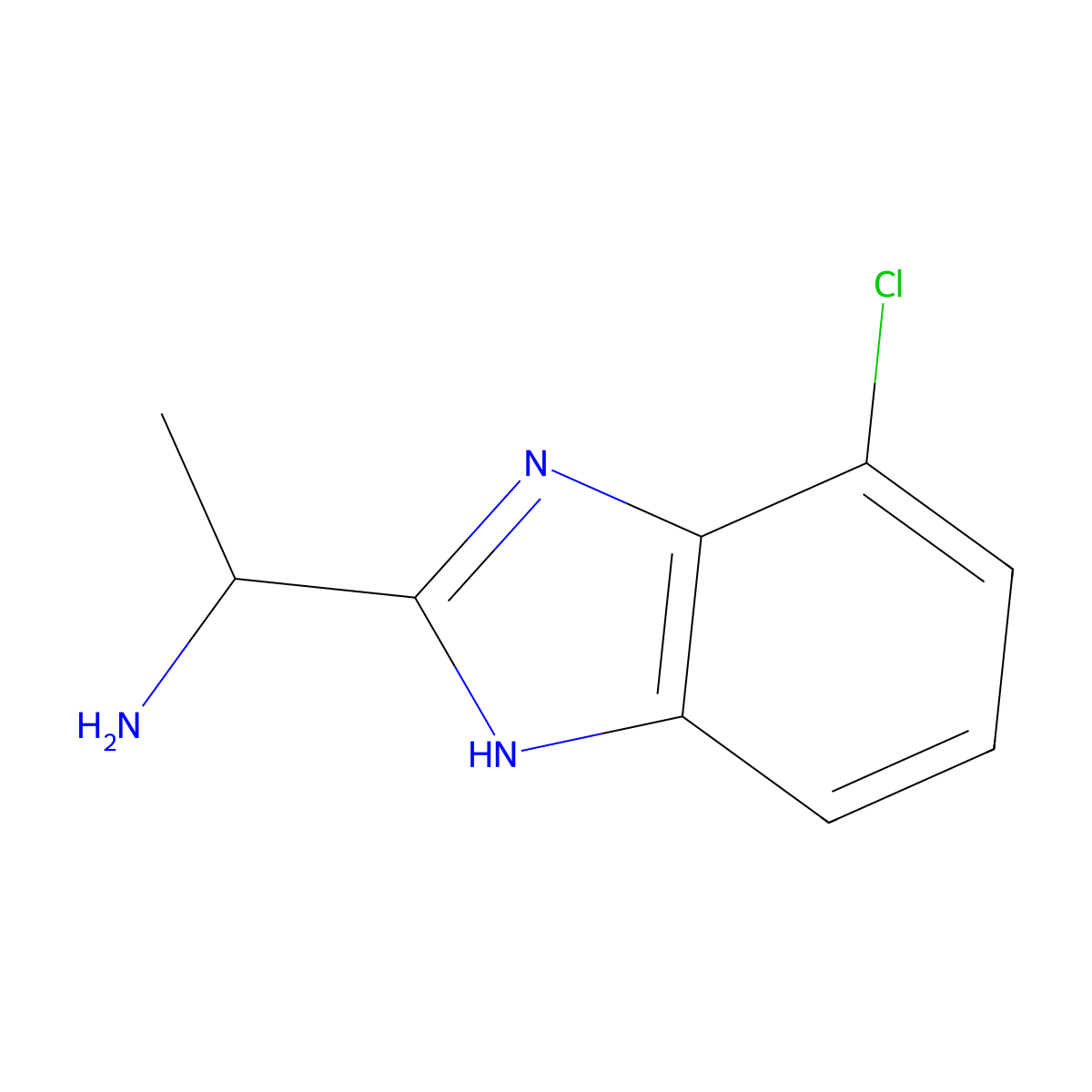 1-(4-Chloro-1H-benzo[d]imidazol-2-yl)ethanamine molecular structure, CAS 1184513-20-9