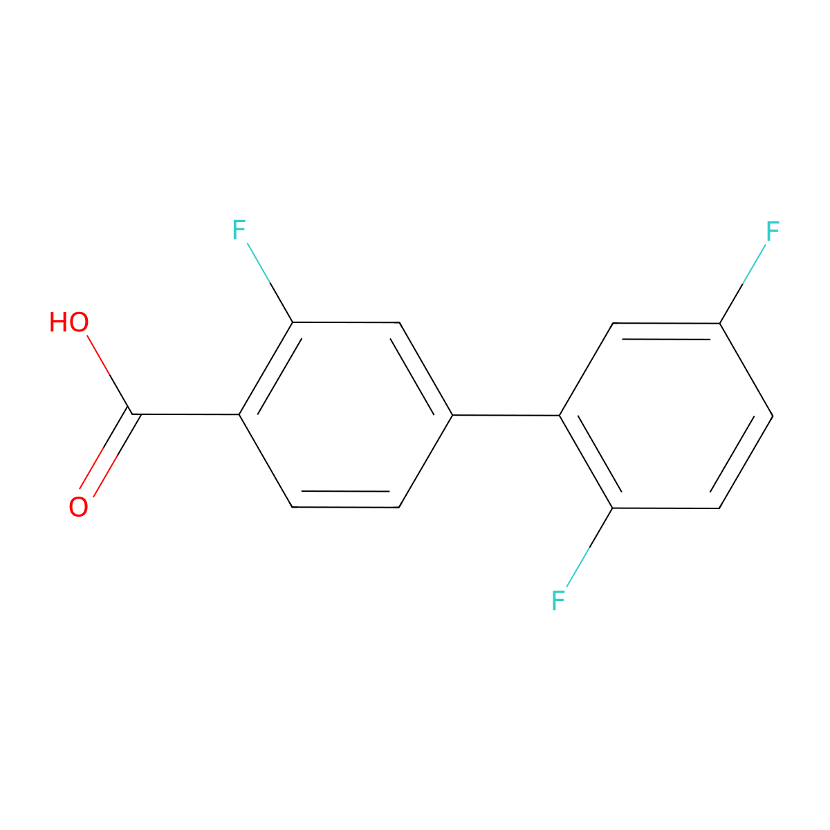 4-(2,5-Difluorophenyl)-2-fluorobenzoic acid molecular structure, CAS 1184513-36-7