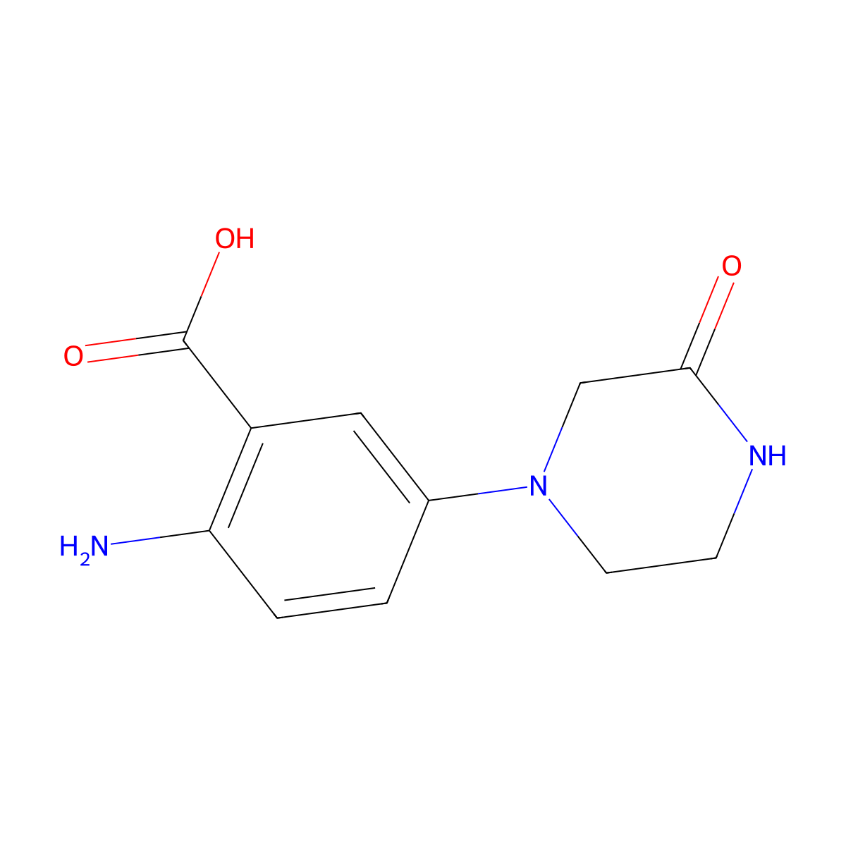 2-Amino-5-(3-oxopiperazin-1-yl)benzoic acid molecular structure, CAS 1184515-54-5
