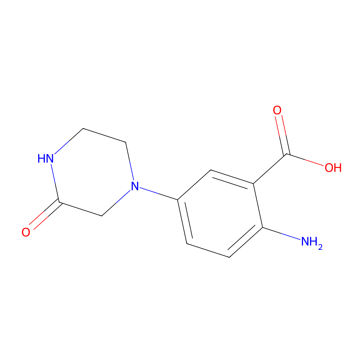 2-Amino-5-(3-oxopiperazin-1-yl)benzoic acid molecular structure, CAS 1184515-54-5