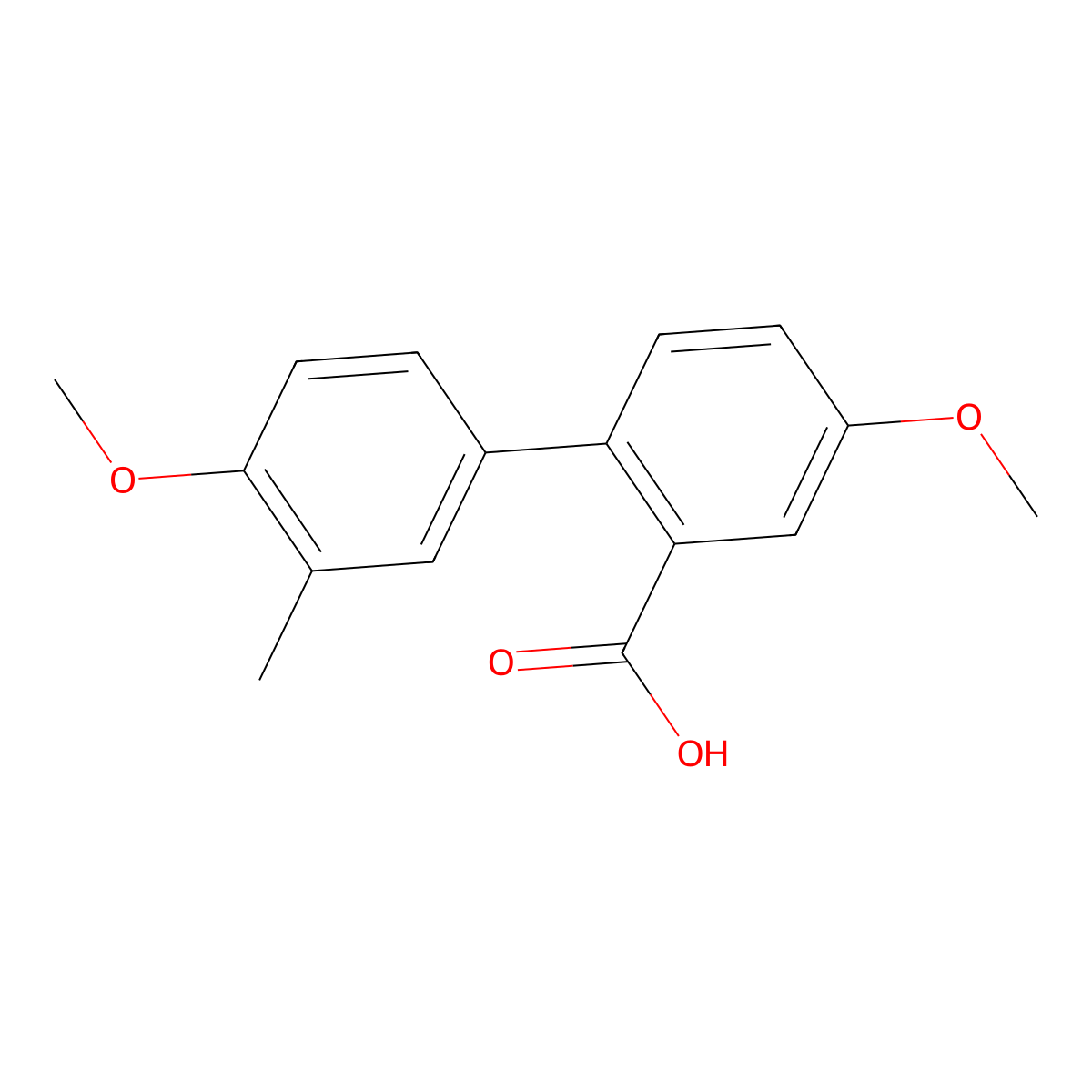 2-(4-Methoxy-3-methylphenyl)-5-methoxybenzoic acid molecular structure, CAS 1184517-27-8