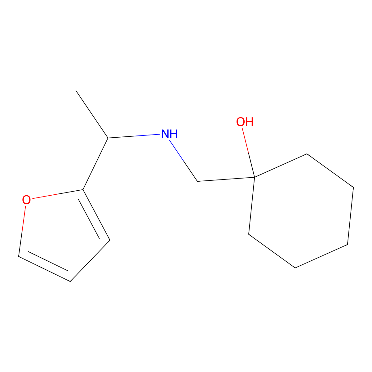 1-({[1-(Furan-2-yl)ethyl]amino}methyl)cyclohexan-1-ol molecular structure, CAS 1184518-86-2