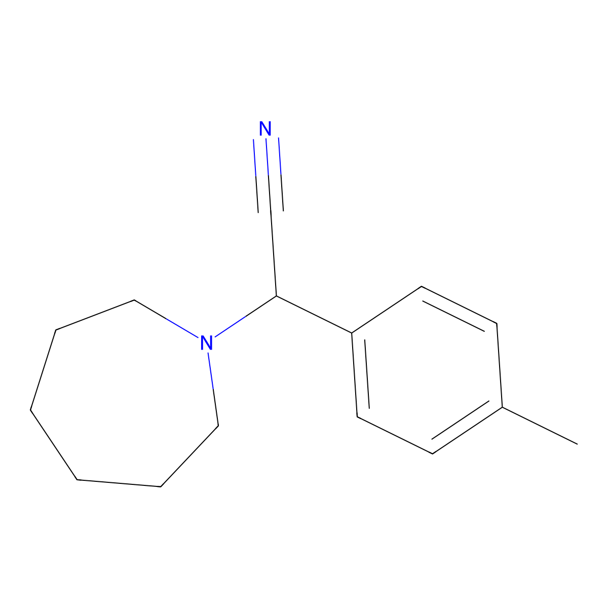 Azepan-1-yl(4-methylphenyl)acetonitrile molecular structure, CAS 1184521-57-0