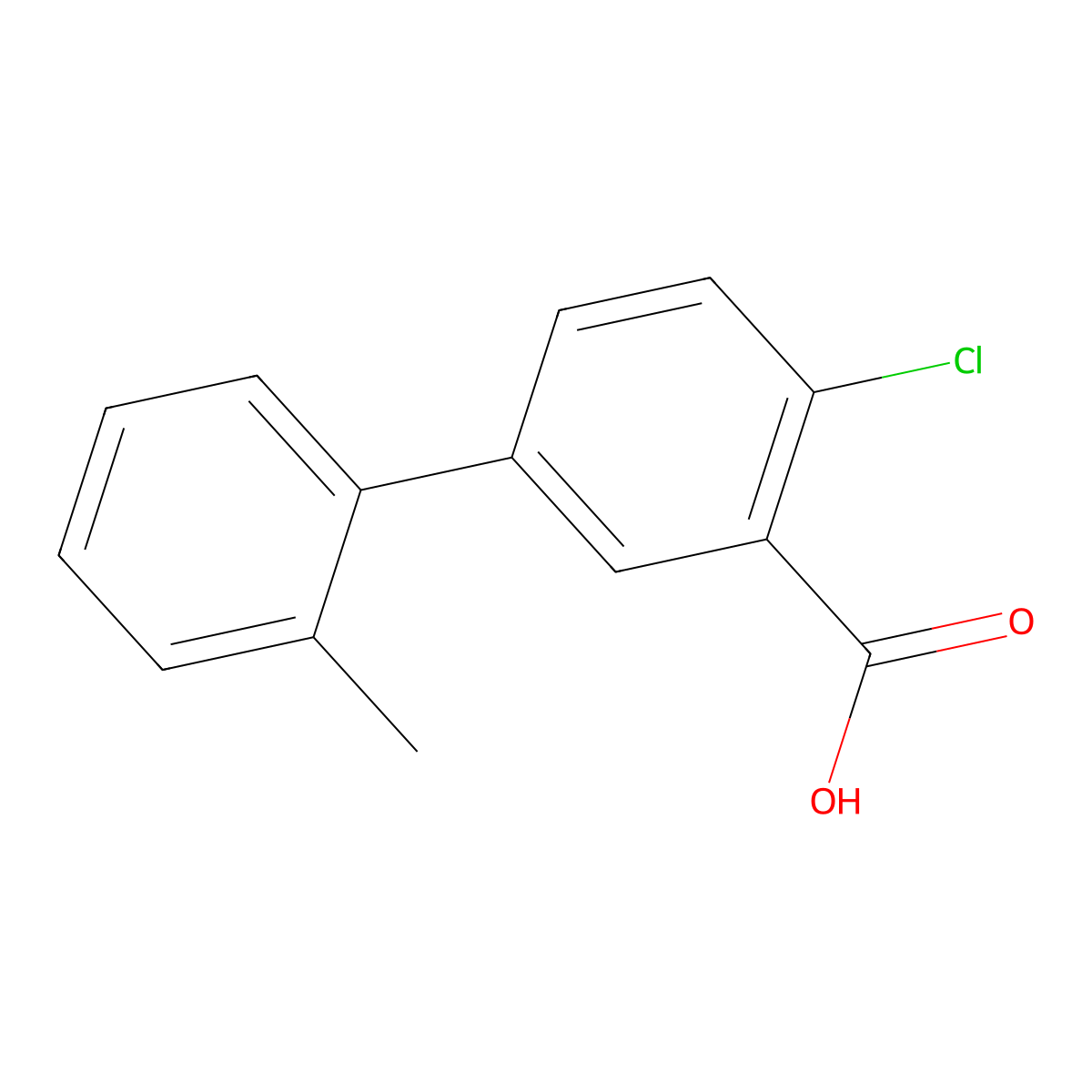 2-Chloro-5-(2-methylphenyl)benzoic acid molecular structure, CAS 1184525-11-8