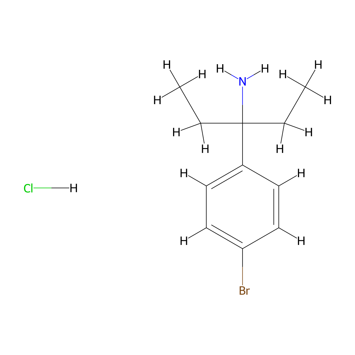 3-(4-Bromophenyl)pentan-3-amine hydrochloride molecular structure, CAS 1184526-89-3