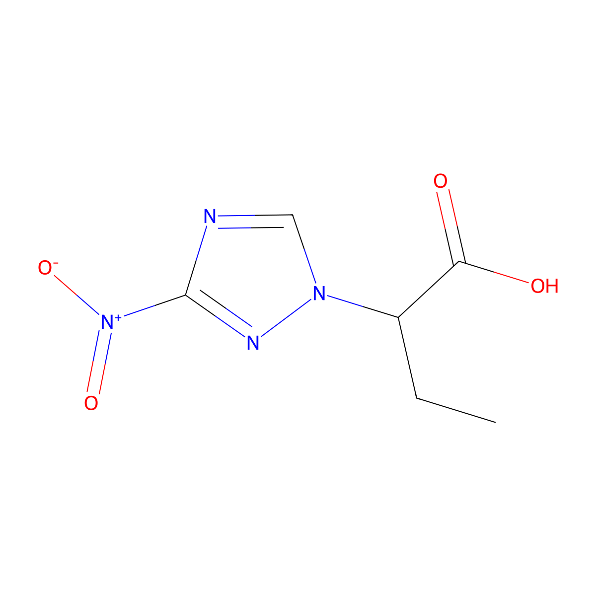 2-(3-nitro-1H-1,2,4-triazol-1-yl)butanoic acid molecular structure, CAS 1184528-09-3
