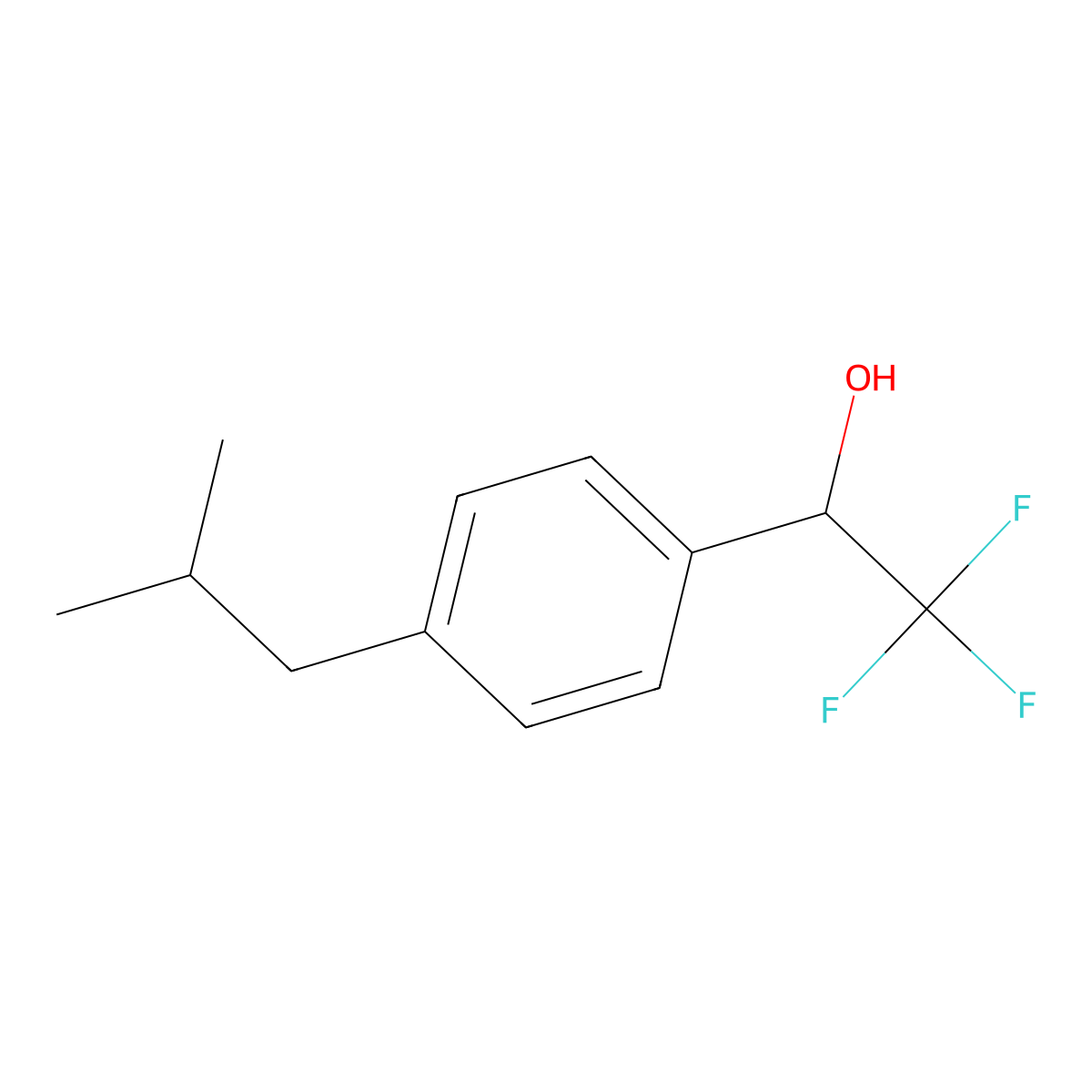 2,2,2-Trifluoro-1-(4-isobutylphenyl)ethanol molecular structure, CAS 118453-45-5