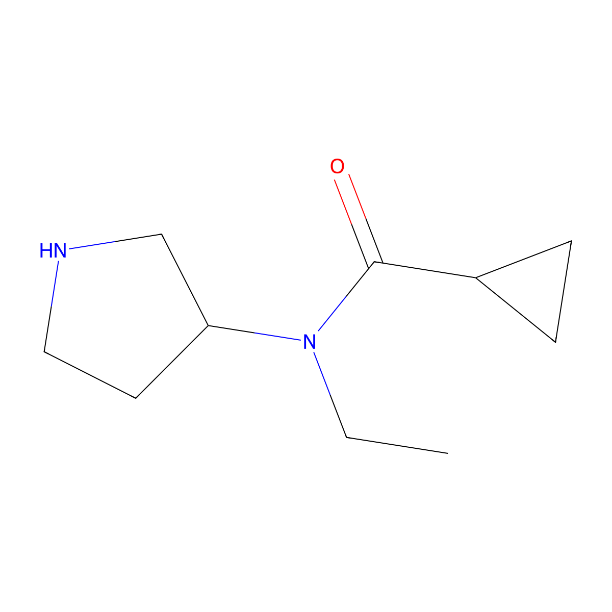 n-Ethyl-N-(pyrrolidin-3-yl)cyclopropanecarboxamide molecular structure, CAS 1184531-45-0