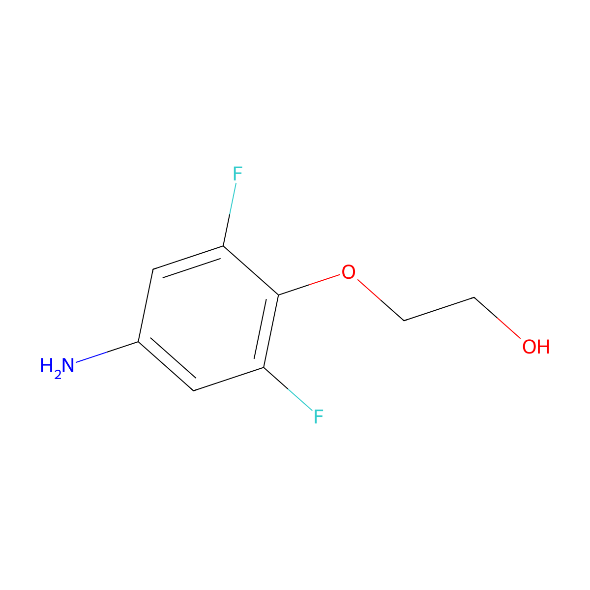 2-(4-Amino-2,6-difluorophenoxy)ethan-1-OL molecular structure, CAS 1184531-75-6