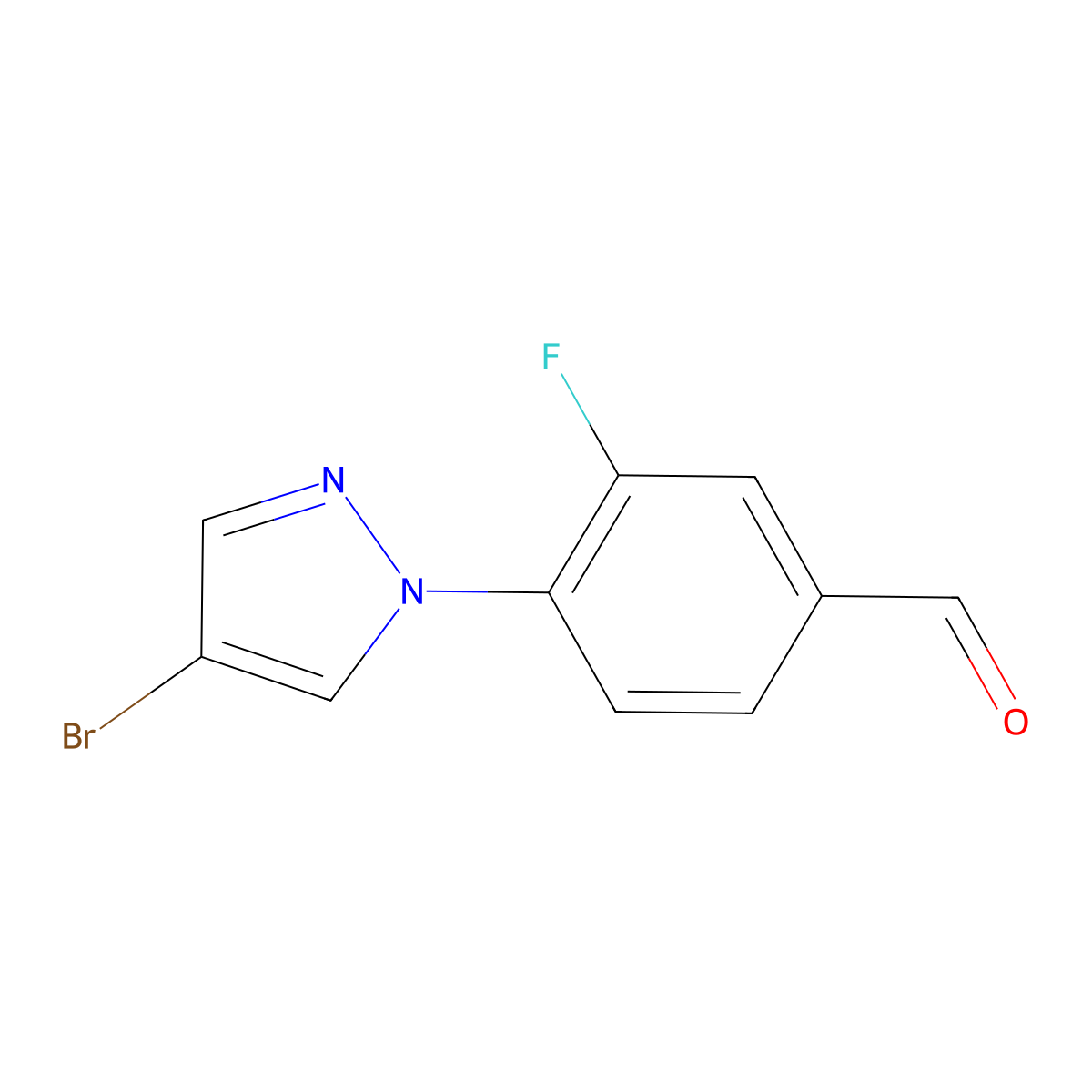 4-(4-Bromo-1H-pyrazol-1-YL)-3-fluorobenzaldehyde molecular structure, CAS 1184533-21-8