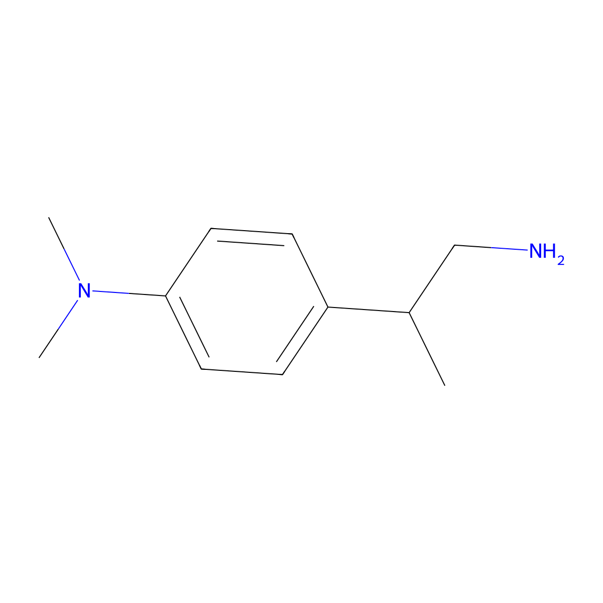 4-(1-aminopropan-2-yl)-N,N-dimethylaniline molecular structure, CAS 1184534-62-0