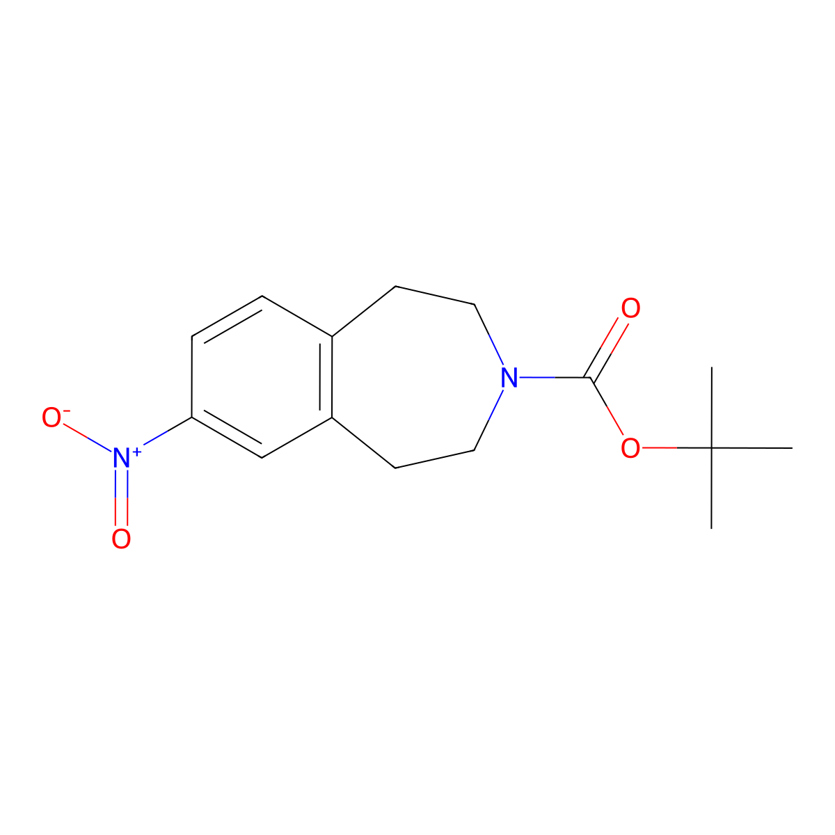 tert-butyl 7-nitro-2,3,4,5-tetrahydro-1H-3-benzazepine-3-carboxylate molecular structure, CAS 118454-23-2