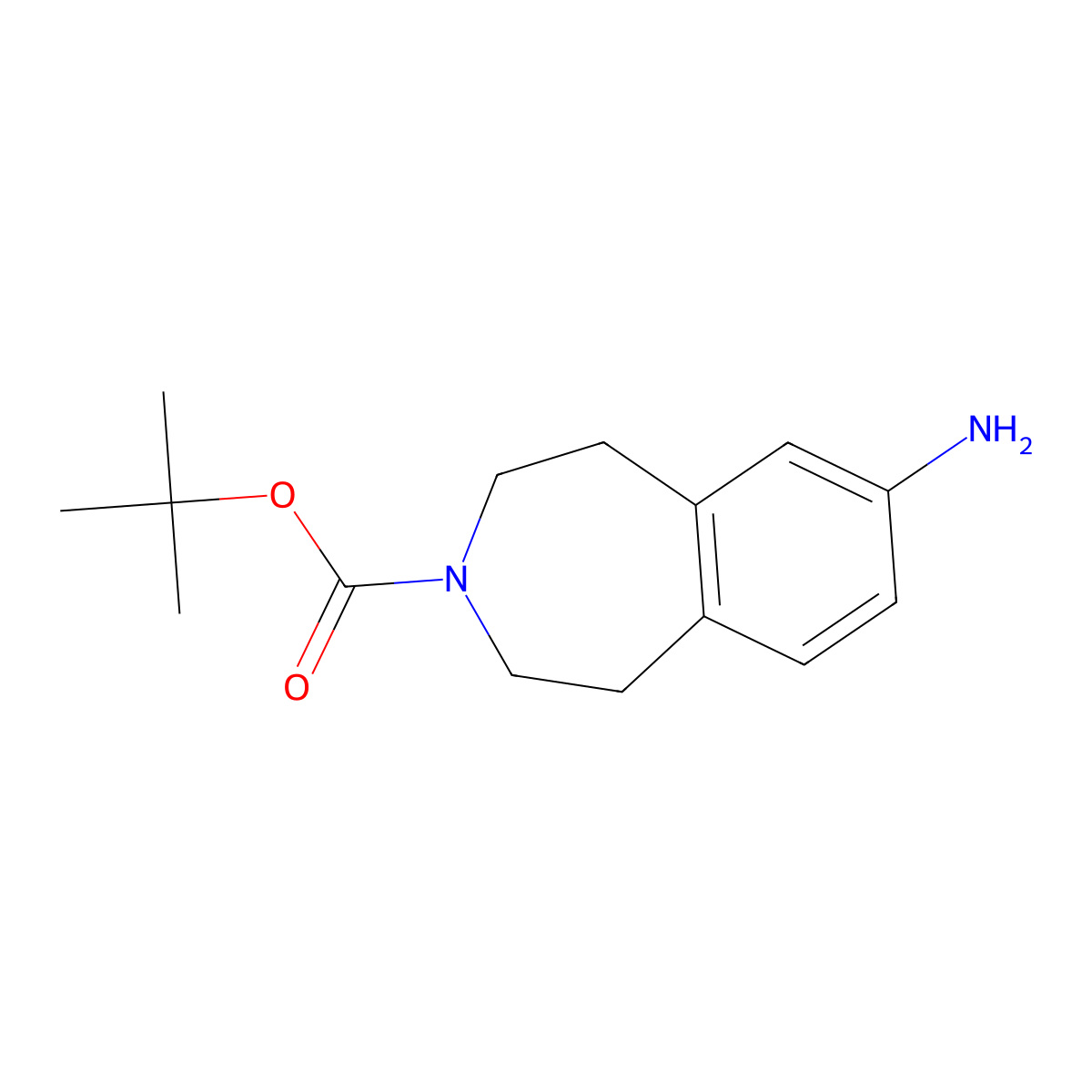 Tert-butyl 7-amino-4,5-dihydro-1H-benzo[D]azepine-3(2H)-carboxylate molecular structure, CAS 118454-24-3