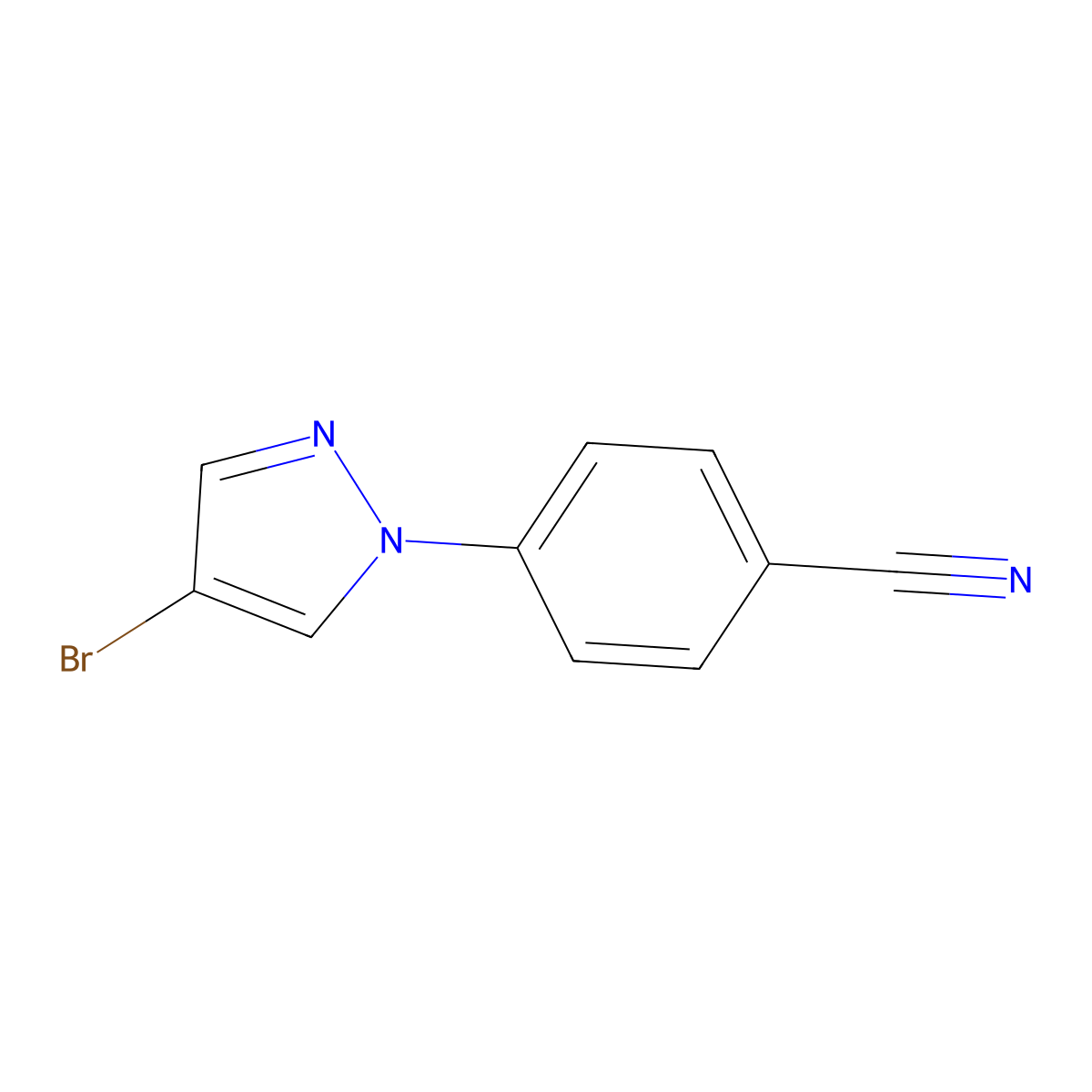 4-(4-Bromo-1H-pyrazol-1-yl)benzonitrile molecular structure, CAS 1184544-36-2