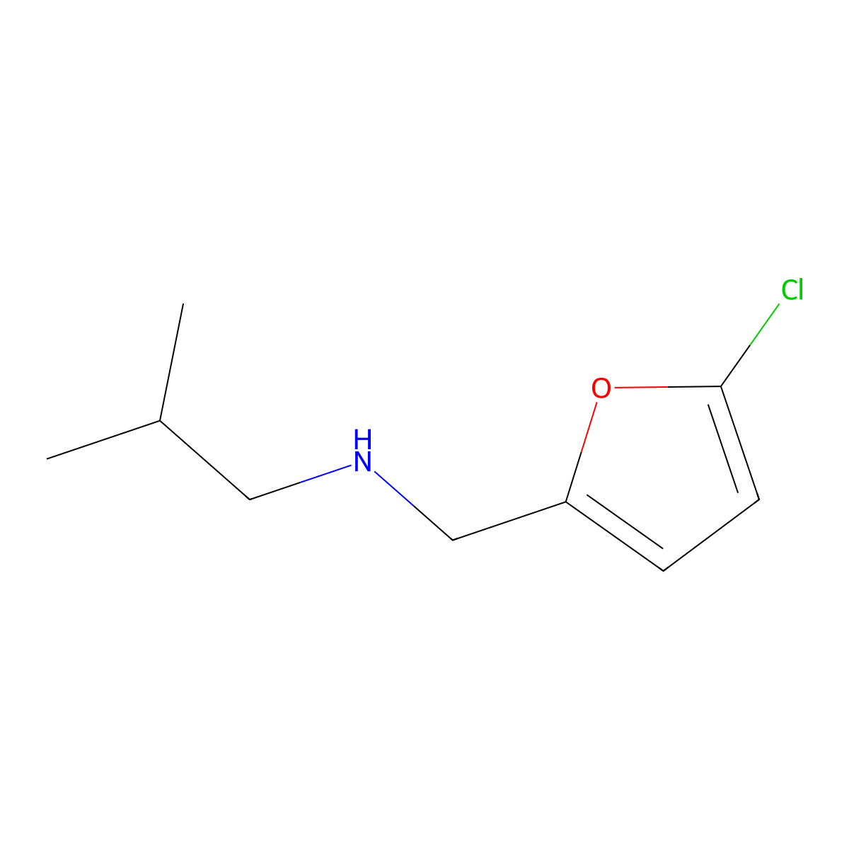 [(5-Chlorofuran-2-yl)methyl](2-methylpropyl)amine molecular structure, CAS 1184549-40-3