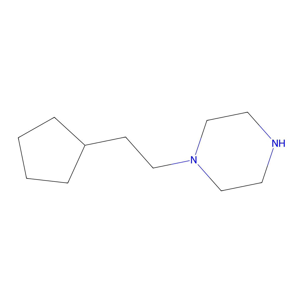 1-(2-Cyclopentylethyl)piperazine molecular structure, CAS 1184554-13-9