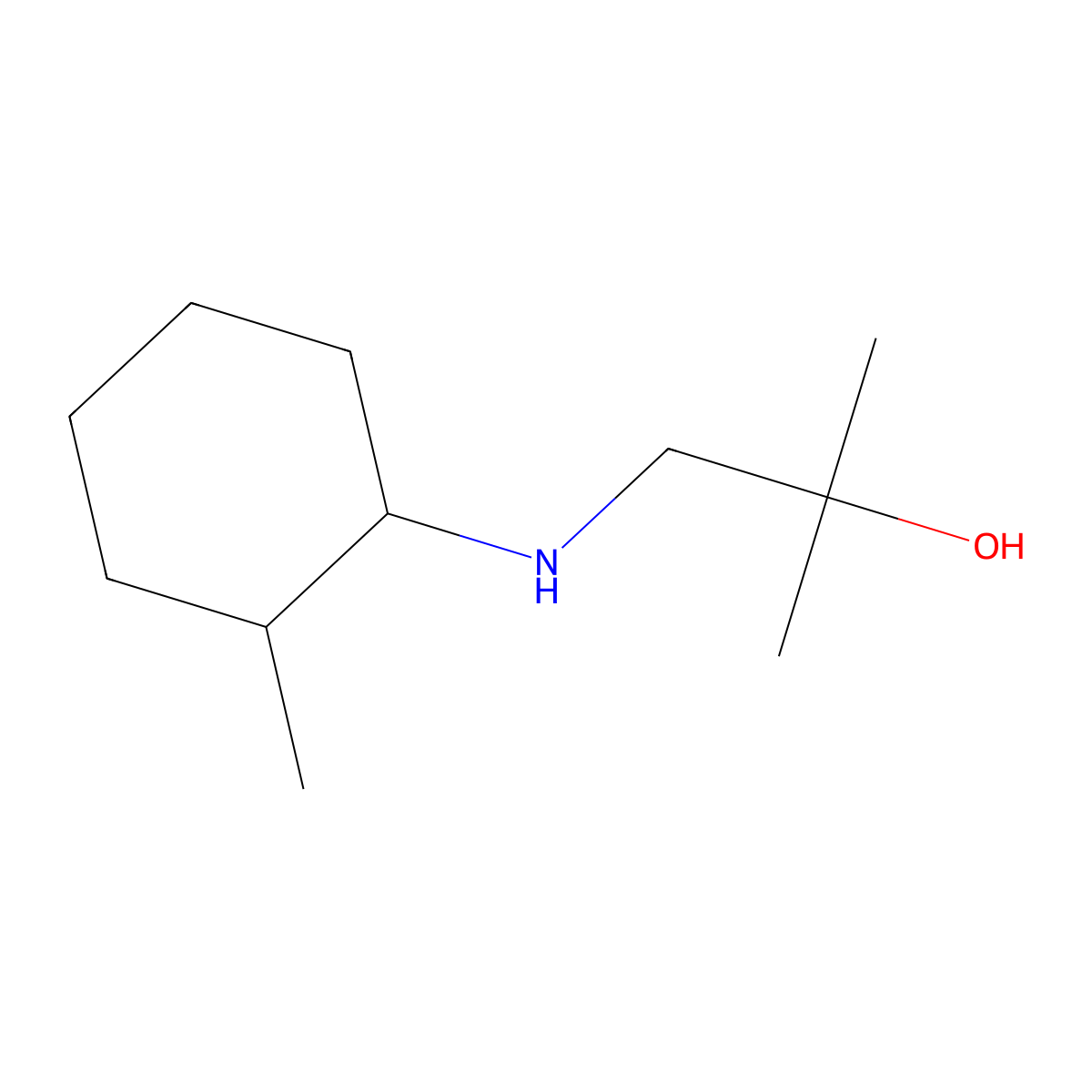 2-Methyl-1-[(2-methylcyclohexyl)amino]propan-2-ol molecular structure, CAS 1184559-15-6