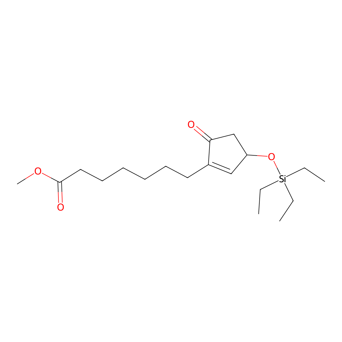 (R)-Methyl 7-(5-oxo-3-((triethylsilyl)oxy)cyclopent-1-en-1-yl)heptanoate molecular structure, CAS 118456-54-5