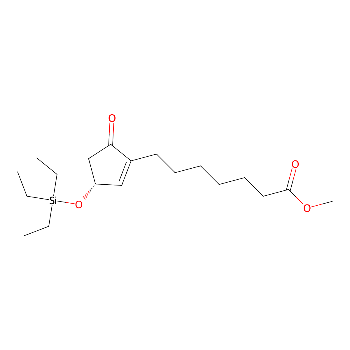 (R)-Methyl 7-(5-oxo-3-((triethylsilyl)oxy)cyclopent-1-en-1-yl)heptanoate molecular structure, CAS 118456-54-5