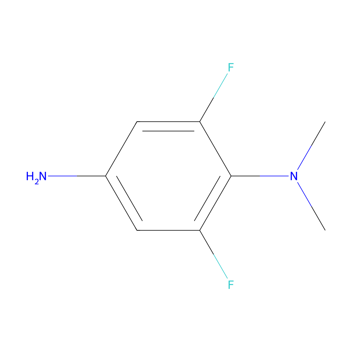 2,6-difluoro-N1,N1-dimethylbenzene-1,4-diamine molecular structure, CAS 1184569-80-9