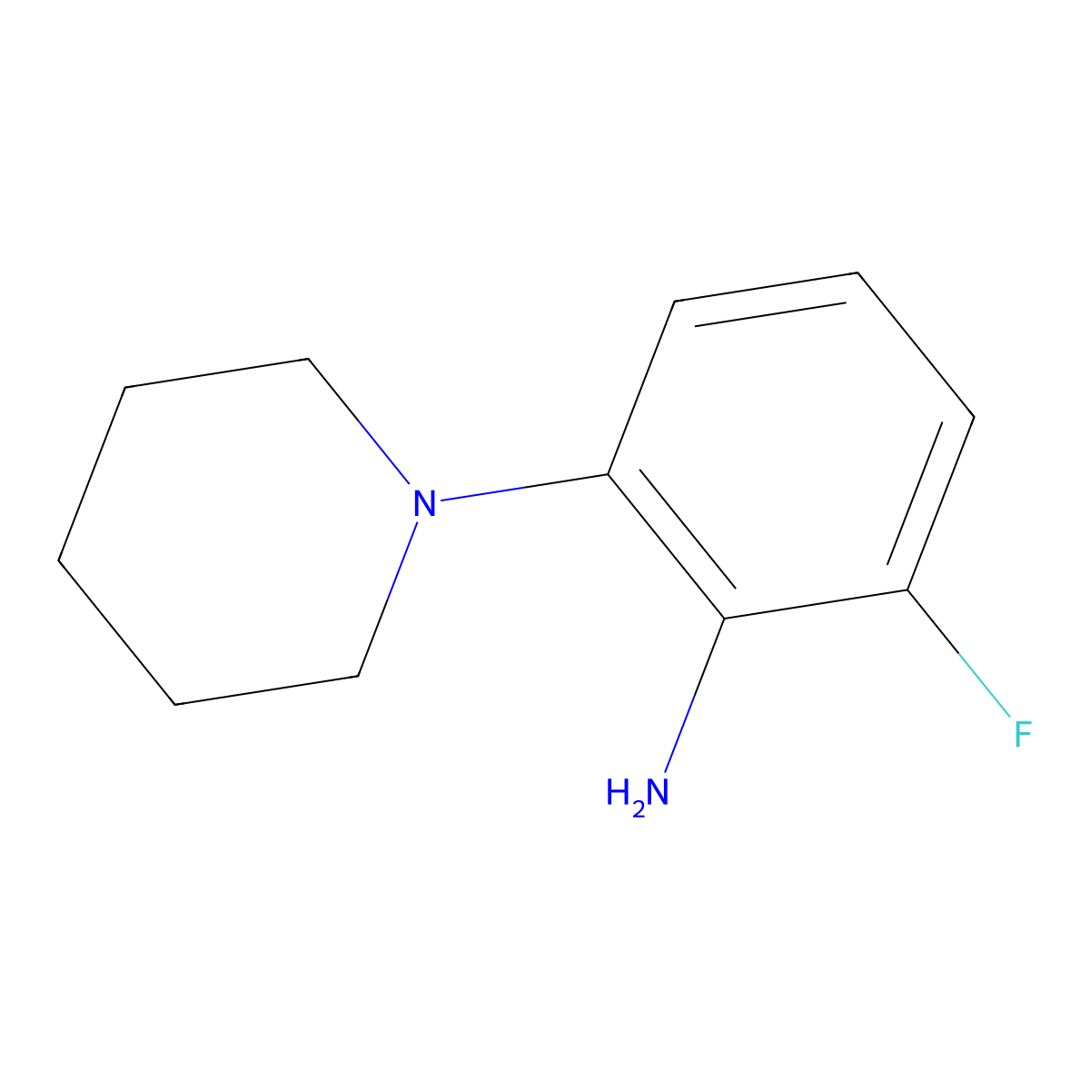 2-Fluoro-6-(piperidin-1-yl)aniline molecular structure, CAS 1184570-26-0