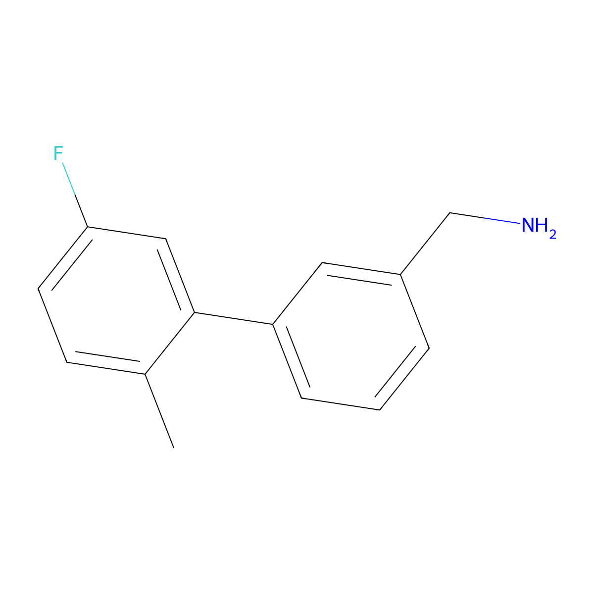 [3-(5-Fluoro-2-methylphenyl)phenyl]methanamine molecular structure, CAS 1184575-55-0