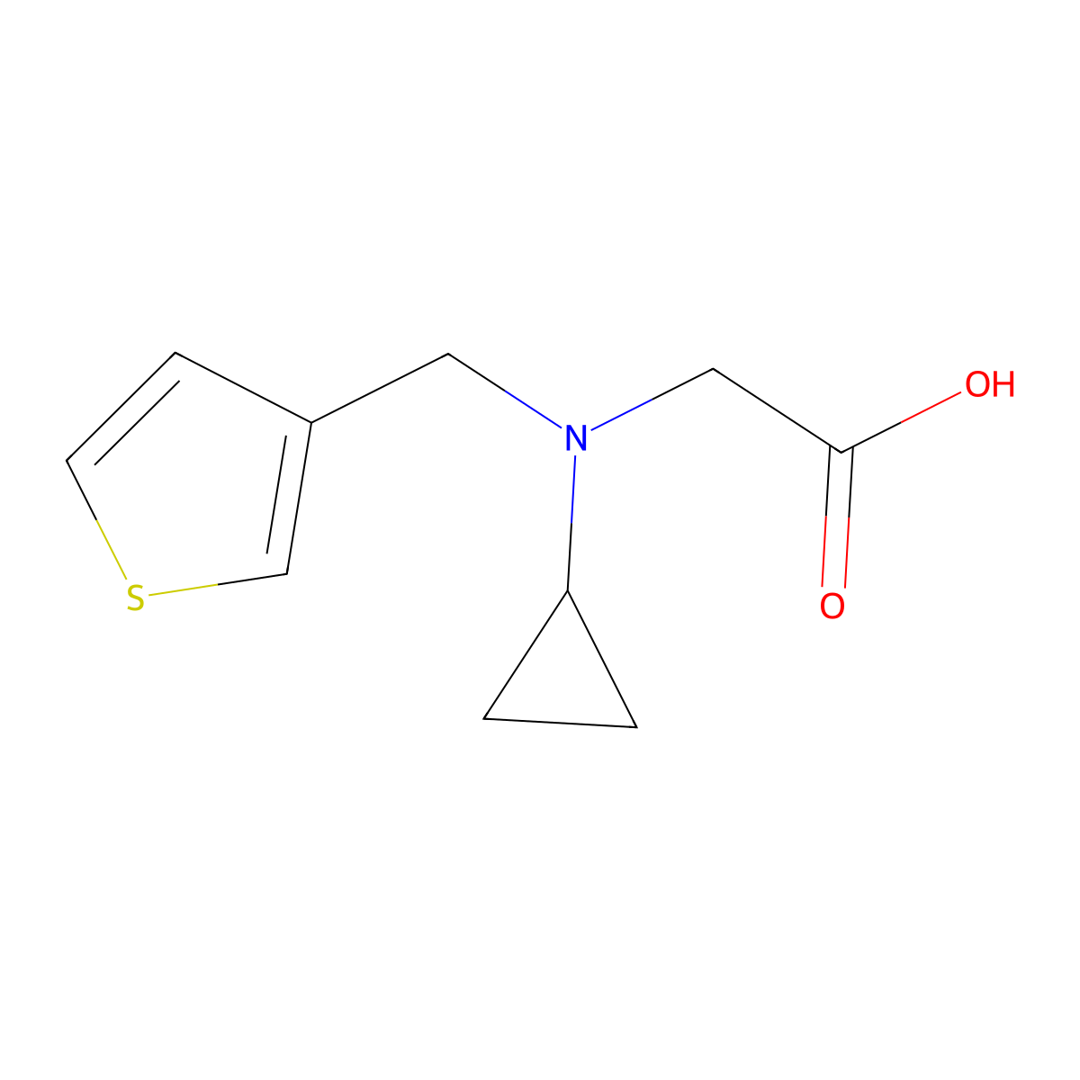 (Cyclopropyl-thiophen-3-ylmethyl-amino)-acetic acid molecular structure, CAS 1184575-60-7