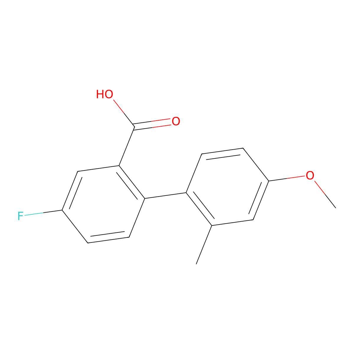 5-Fluoro-2-(4-methoxy-2-methylphenyl)benzoic acid molecular structure, CAS 1184578-40-2