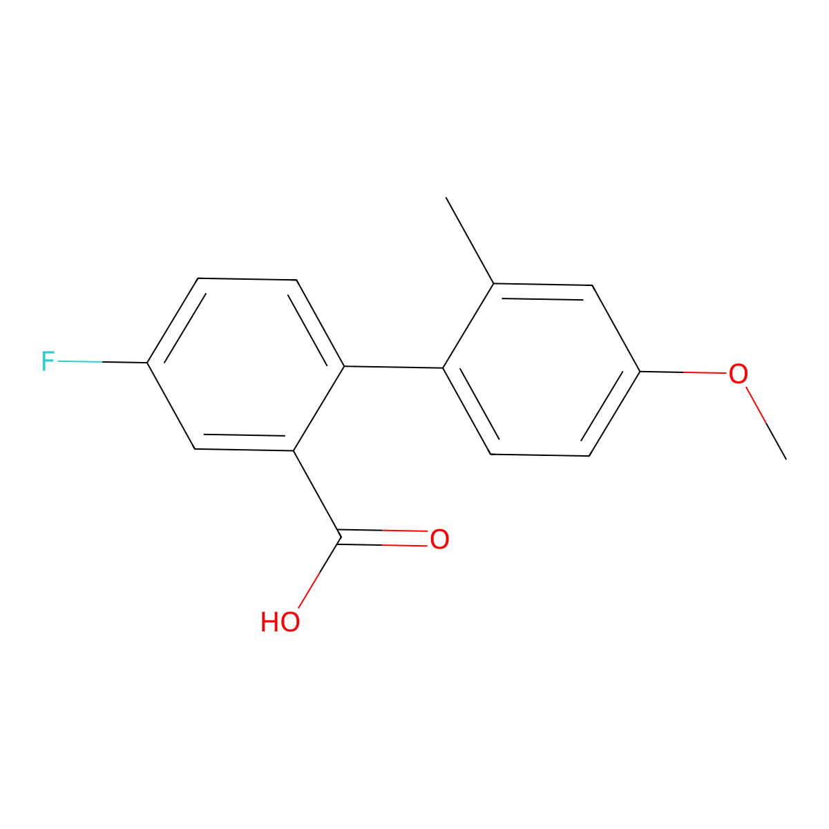 5-Fluoro-2-(4-methoxy-2-methylphenyl)benzoic acid molecular structure, CAS 1184578-40-2