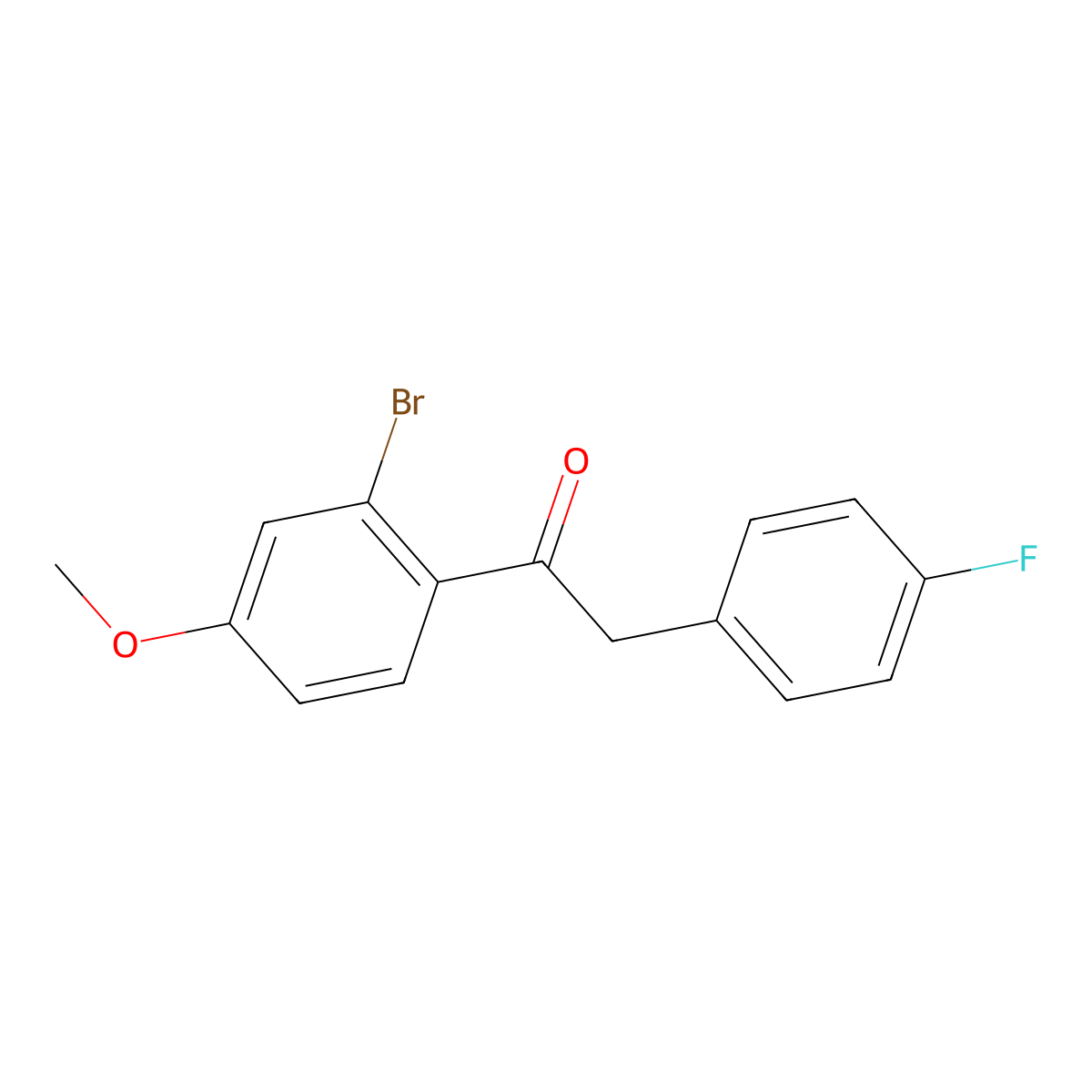 1-(2-Bromo-4-methoxyphenyl)-2-(4-fluorophenyl)ethan-1-one molecular structure, CAS 1184579-85-8