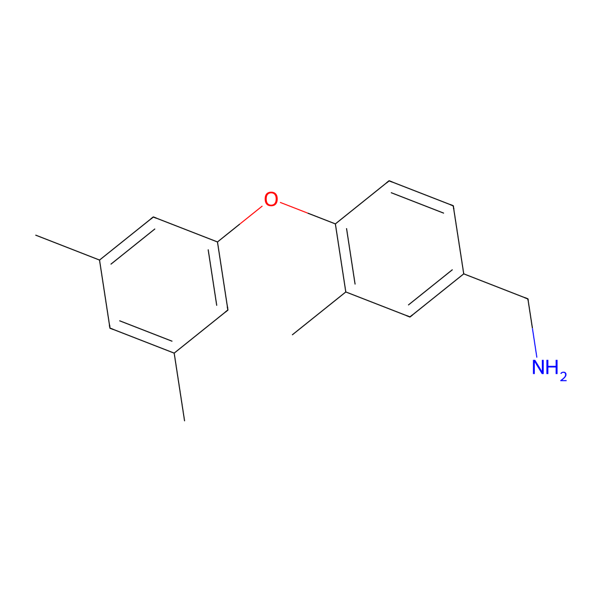 [4-(3,5-Dimethylphenoxy)-3-methylphenyl]methanamine molecular structure, CAS 1184580-00-4