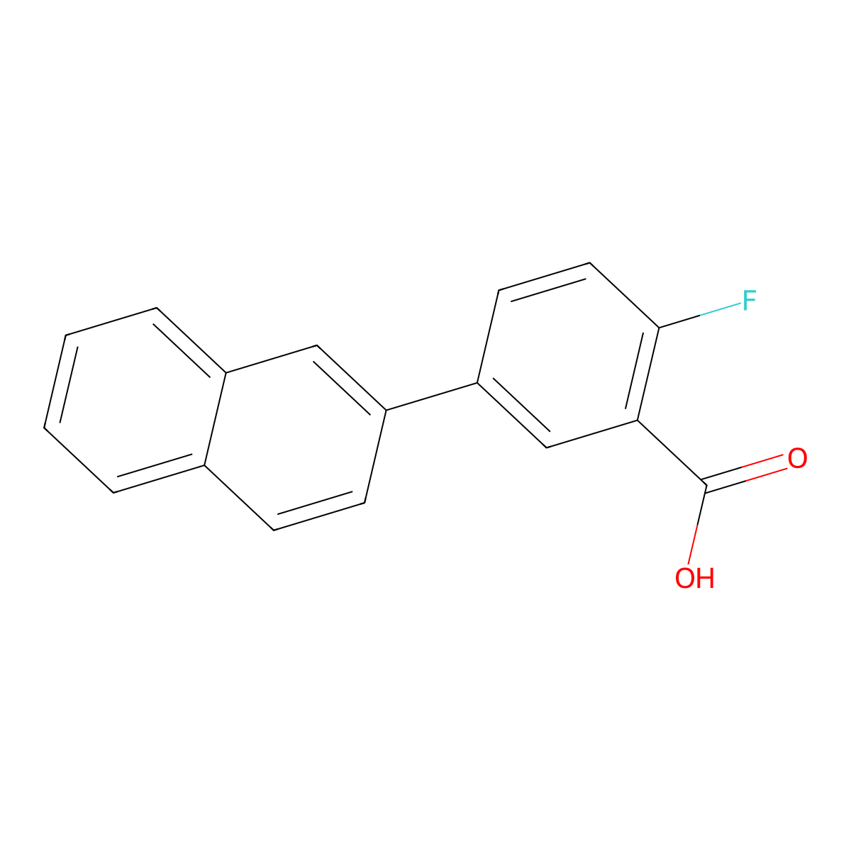 2-Fluoro-5-(naphthalen-2-YL)benzoic acid molecular structure, CAS 1184580-80-0