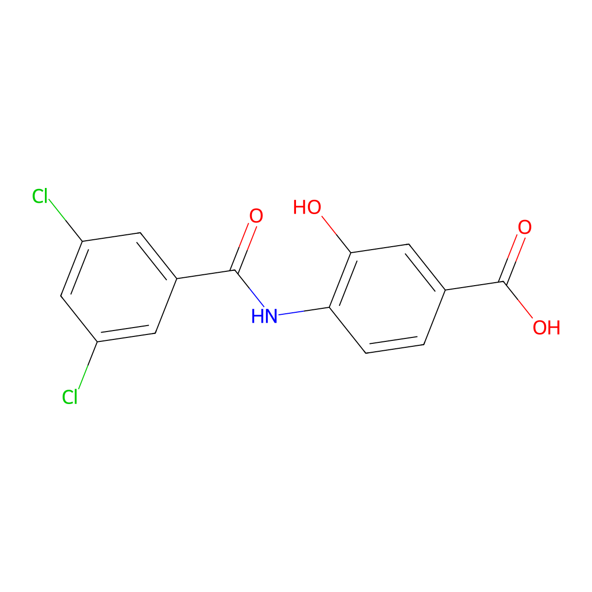 4-((3,5-Dichlorobenzoyl)amino)-3-hydroxybenzoic acid molecular structure, CAS 1184581-58-5